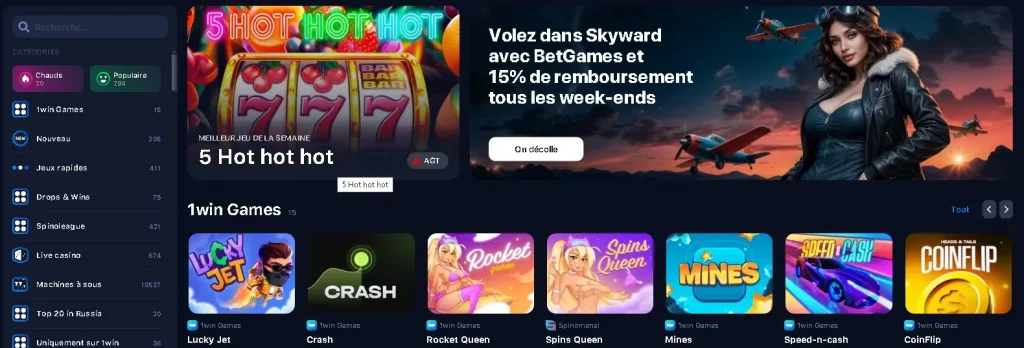 Casino en Ligne avec 1Win